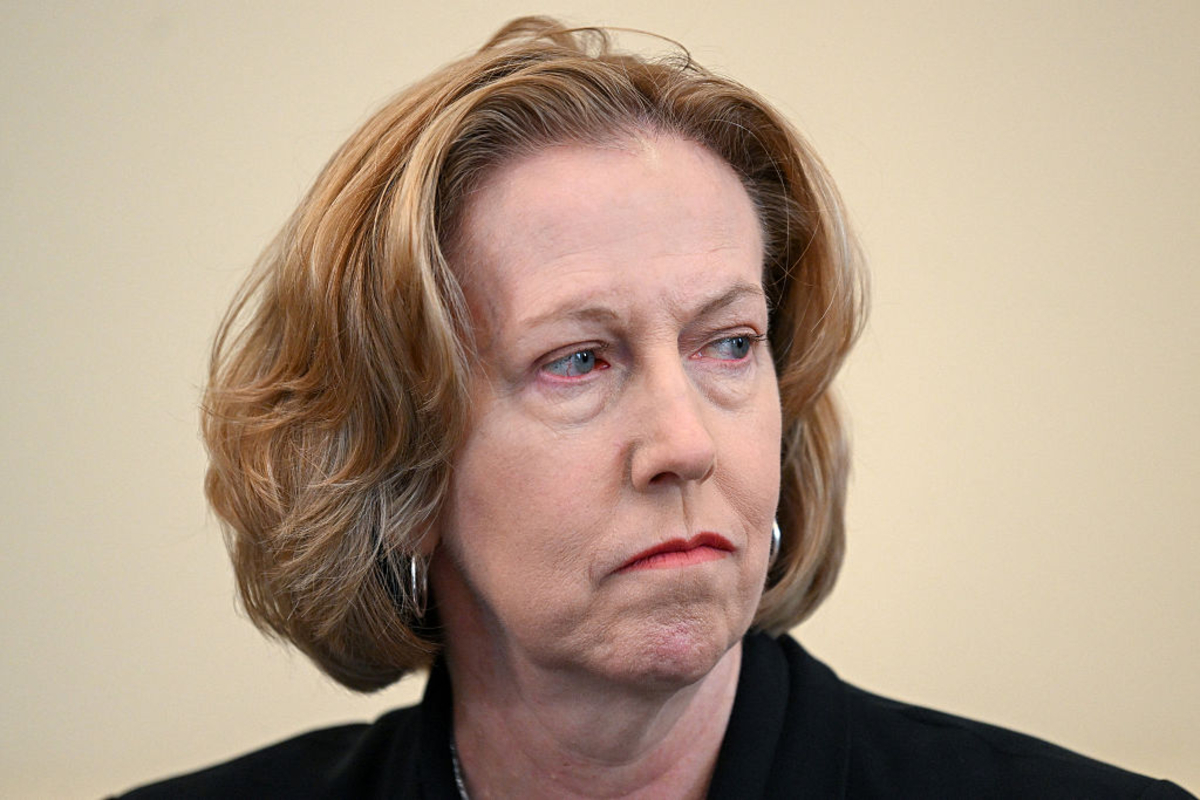 Megan ONeill, BP Chief Executive, confidently addresses the media at a business conference, showcasing leadership and inno...