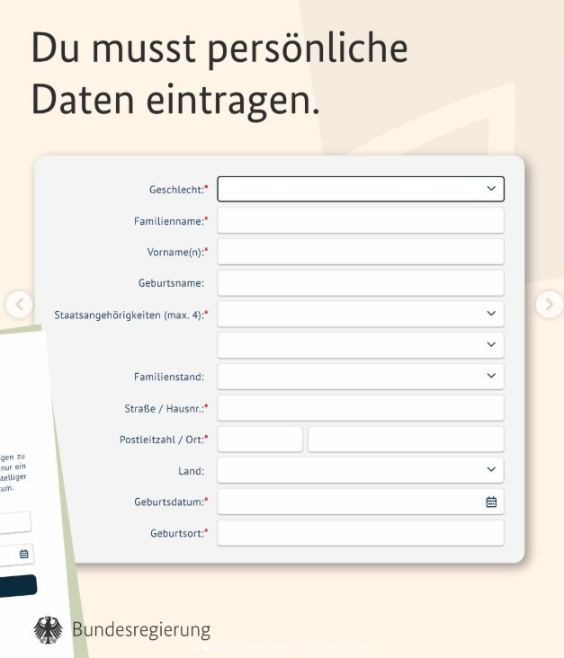 Ako vyzerá dotazník. Zdroj - Bundesregierung/Instagram