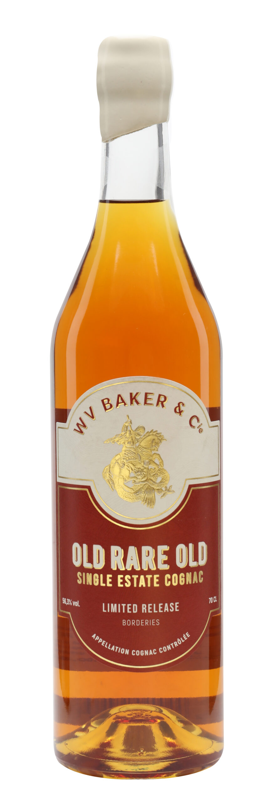 WV Baker 2011 Old Rare Old Cognac N&deg; 02 11 bottle showcasing its elegant label design and vintage appeal in a business se...