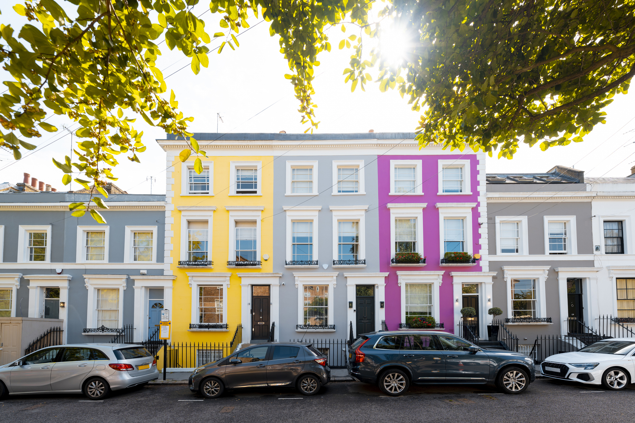 Kensington area street view showcasing historic architecture and bustling urban life